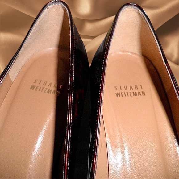 Stuart Weitzman Patent Tortoise Shell Peep Toes - Picture 4 of 6